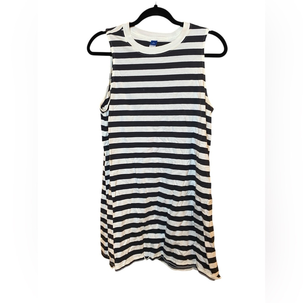 OLD NAVY SLEEVELESS TSHIRT DRESS STRIPED NAVY/WHITE NAUTICAL NWOT